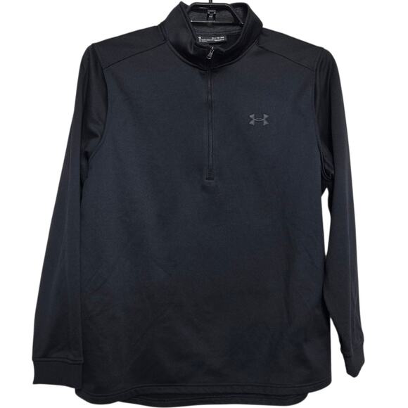Mens Under Armour Half Zip Pullover Lot Size XL Loose Cold Gear Black Gray - Picture 2 of 5